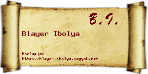 Blayer Ibolya névjegykártya