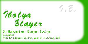 ibolya blayer business card
